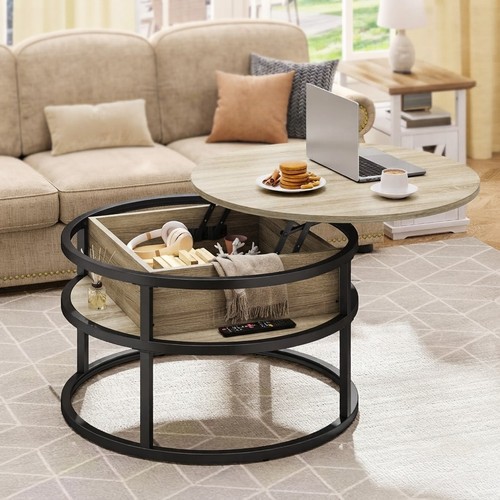 Modern round lift top - round,