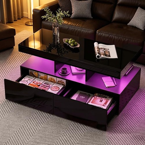 High gloss led coffee table - gloss,