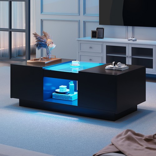 Modern led coffee table with - coffee,