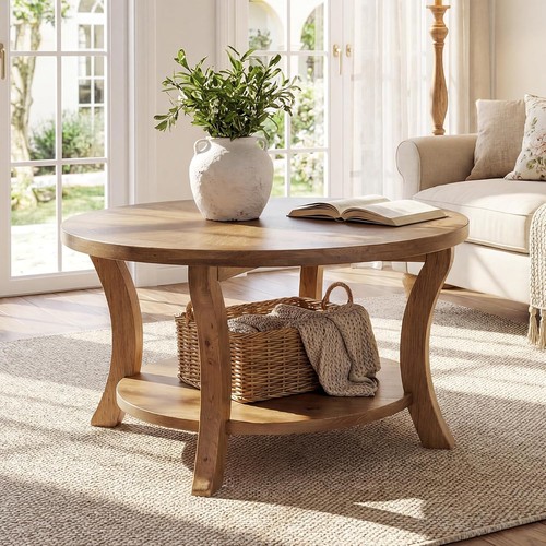 80cm modern round solid - solid, wood