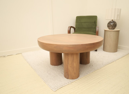 Warm wood round coffee - wood,