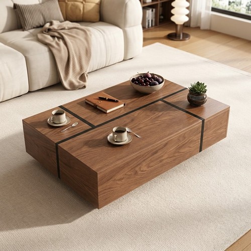 Modern walnut coffee table - modern,