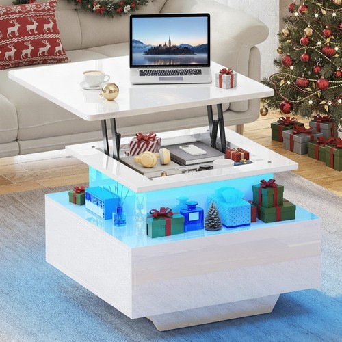 Modern white coffee table - white, with