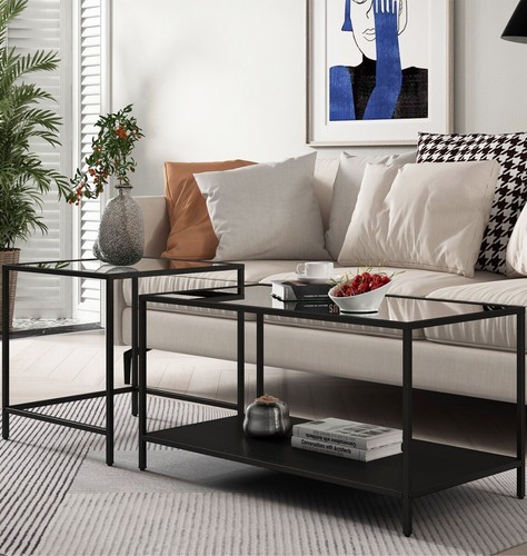 Nesting coffee table black - coffee, table,