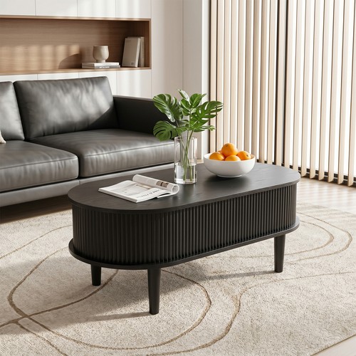 Black coffee table lift - black, up