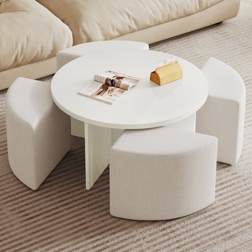White round coffee table set - round,