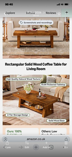 Solid wood rectangular - solid, coffee