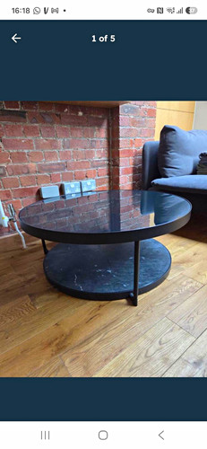 Ikea round black glass - round,