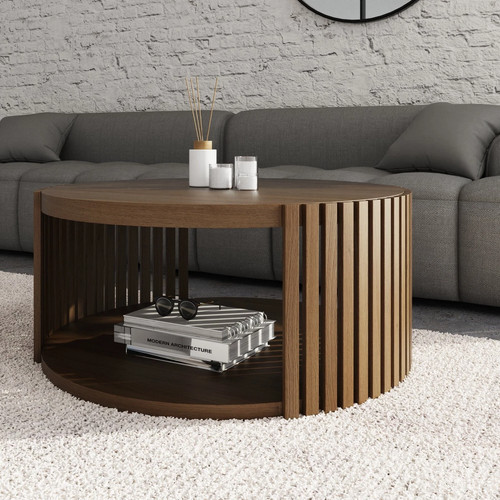 Round coffee table - coffee,