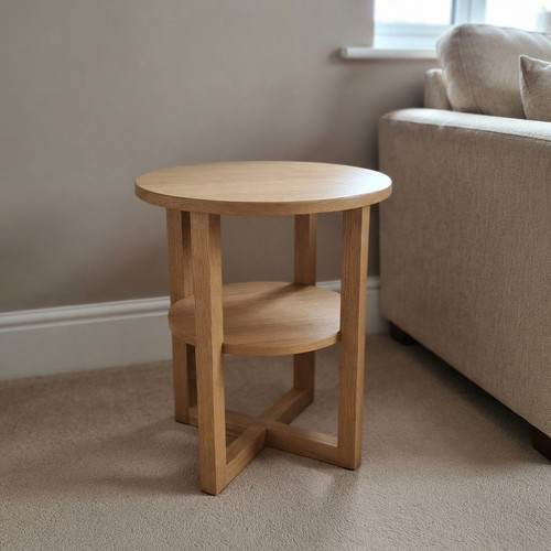 Compact round coffee table - coffee,
