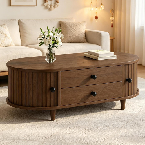 Oval coffee table walnut - oval,