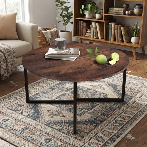 Sturdy round coffee table - round,