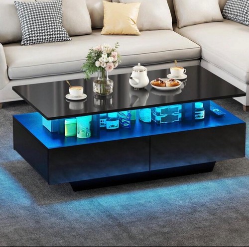 Led coffee table - coffee, with