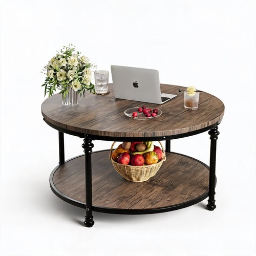 Tier round coffee table - 2-tier,