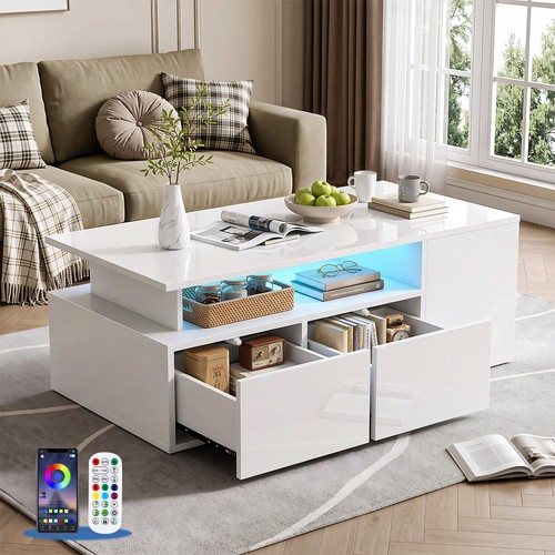 Led high gloss coffee table - high,