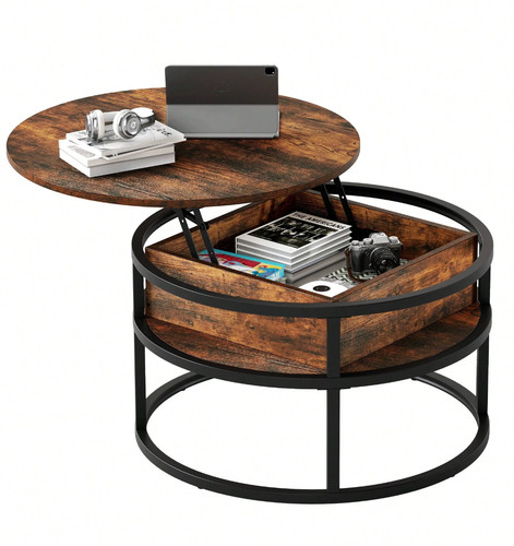 Coffee table round - coffee, lift