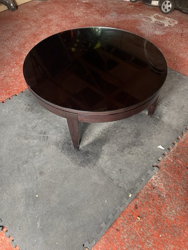 Round dark wood - wood, table