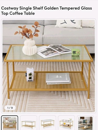 Costway gold metal rectangular - gold,