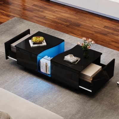 Led coffee table - table, drawer