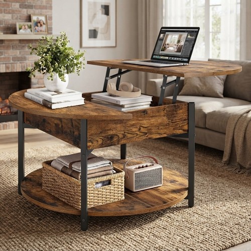 Rustic round coffee table - round,