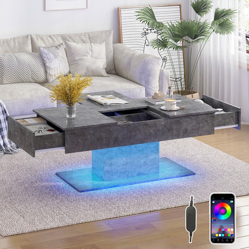 Led coffee table hidden - coffee, w/hidden