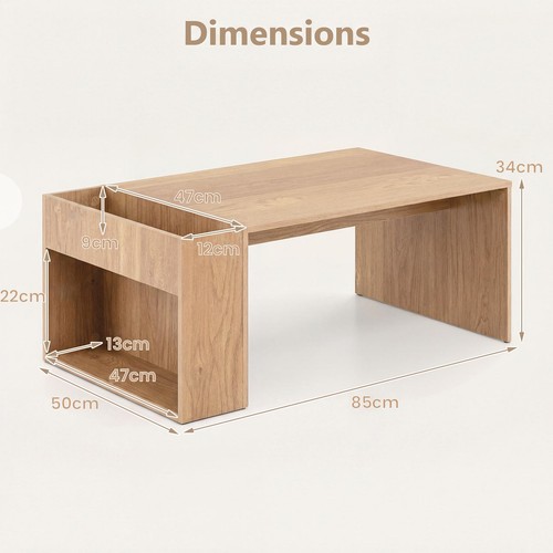 Coffee table 85cm - coffee,