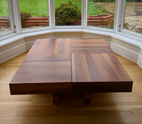 Square wood coffee table - wood,
