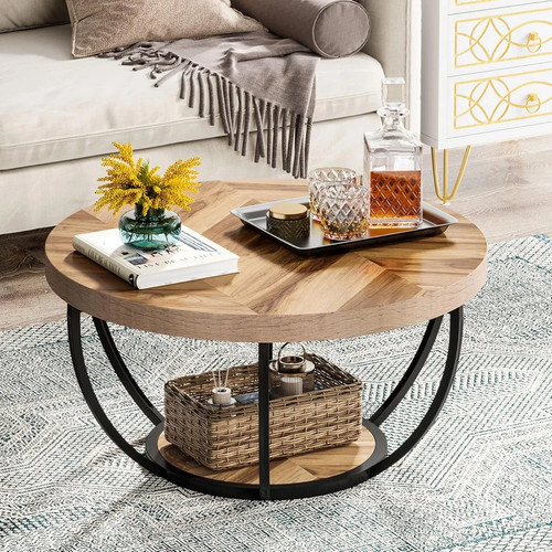 Round coffee table - table,, 2-tier