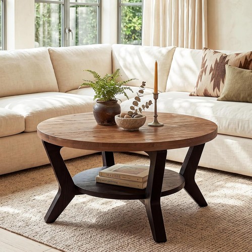 Modern solid wood round - solid,