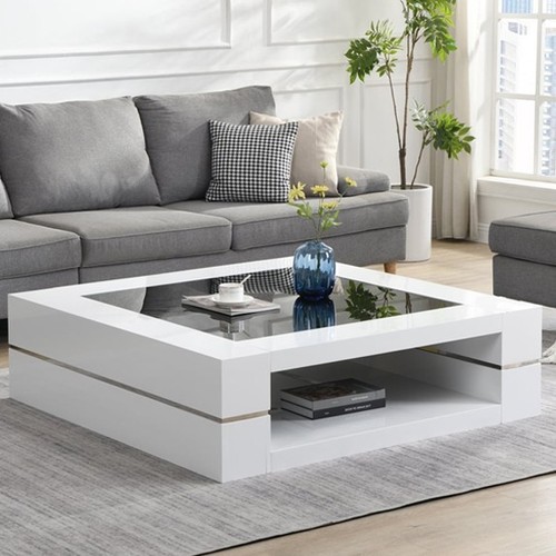 Cyndy high gloss coffee table - coffee,