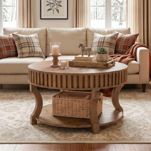 Tier round solid wood - 2-tier,