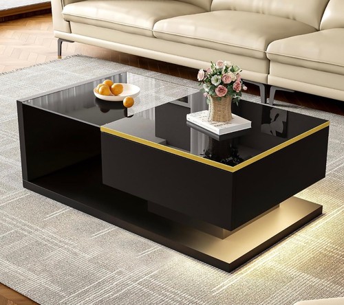 Black high gloss top coffee - black,