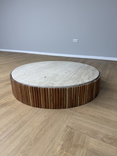 Round coffee table with stone - round,