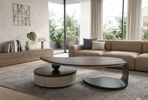 Modern wooden coffee table - coffee,